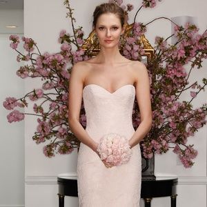 NEW Sample Romona Keveza L7125 Wedding Dress Wedding Gown Pink Size 12